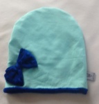 Mint with navy blue set - cap and chimney scarf