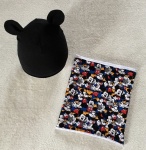 Photographer Mickey set with small ears - black cap and chimney scarf