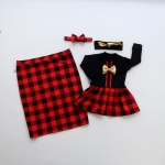 Komplet krata i czerń - mama & tata & córka  