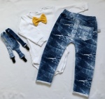 Neavy blue set with buttons - trousers, body with bow-tie and braces (1) (1) (1) (1) (1)