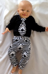 Zebras set black with tie - trousers + body