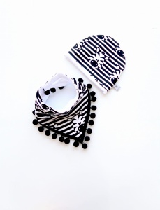 Zebras set with black pom-poms
