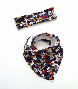 Mickey photograph set - one-layer  neckerchief and headband