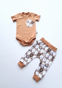 Komplet misie brąz - baggy i body krótki rękaw