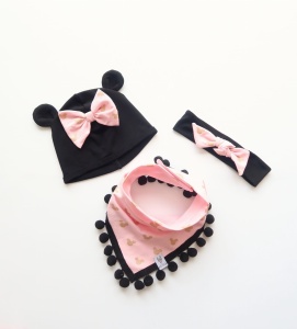 Gold Mouses set - cap, headband and neckerchief