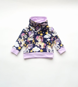 Bluza z kominem jednorożce granat