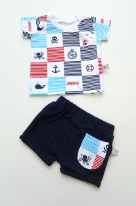 Sailor with neavy blue set -  t-shirt and shorts