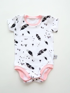 Body piórka szare - krótki rękaw  