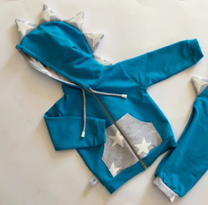 Bluza Dino turkus i gwiazdy na zamek