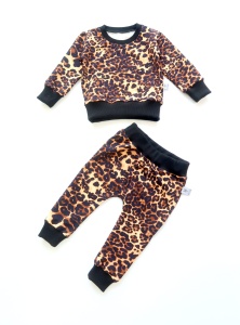 Komplet panterka brąz - bluza i legginsy  