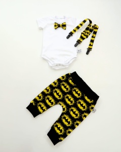 Komplet batman - baggy, body i szelki 