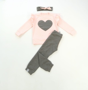 Quartz pink and spots set - blouse, headband and leggins (1)