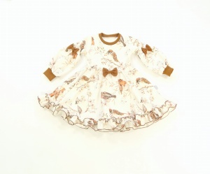 Sukienka ptaszki z bufkami