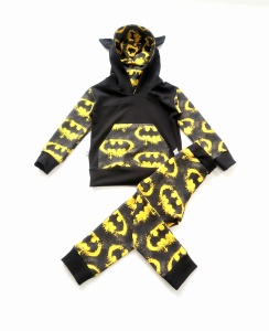 Komplet żółty batman 2 -  baggy i bluza z kapturem  