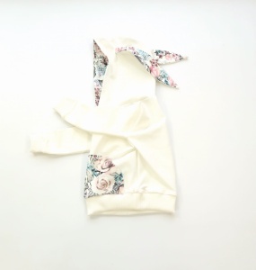 Bluza króliczek na zamek - ecru i romantyczne róże 