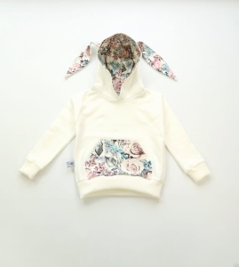 Bluza króliczek ecru i romantyczne róże 