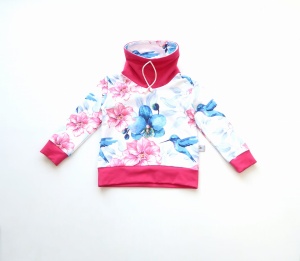 Bluza z kominem koliberki z fuksją