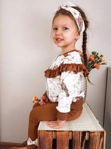 Bluza bomberka ptaszki z karmelem 