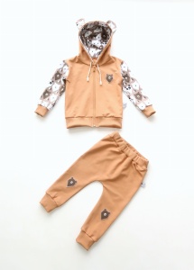 Komplet misie brąz 2 - baggy i bluza na zamek  