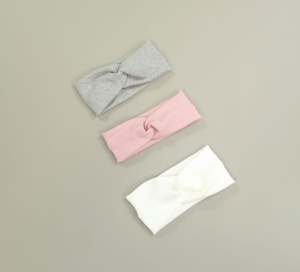 Opaski prążkowane - róż kwarcowy, ecru i szarości