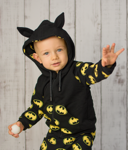 Bluza żółty batman z kapturem, za zamek