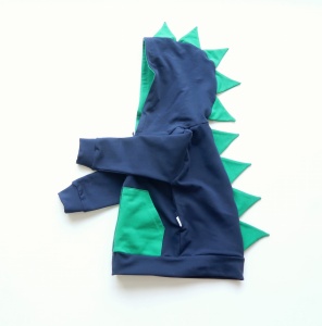 Bluza Dino granat i zieleń - na zamek  