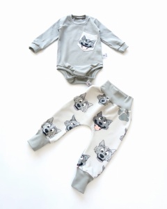 Komplet wilczki i stal - bezuciskowe baggy i body   