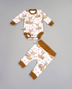 Komplet sarenki i karmel  - body i legginsy