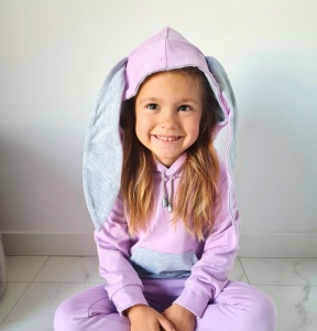 Bluza króliczek lilia i szarości