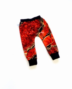 Legginsy czerwony marmurek 