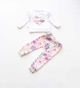 Komplet letnie kwiaty - bluza i legginsy  
