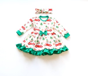 Komplet świąteczne garbusy - sukienka i opaska  