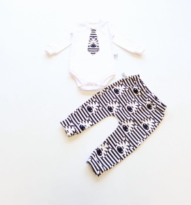 Zebras set white with tie - trousers + body