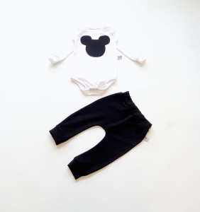 Komplet Miki czerń - baggy i body  