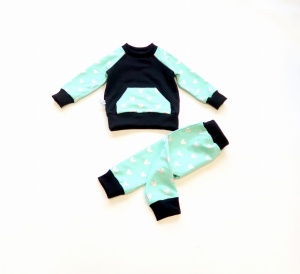 Komplet Miki srebrny - bluza i baggy   