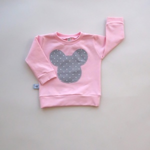 Bluza róż z Miki w groszki r 92