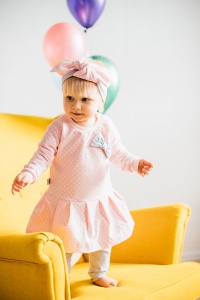 Sukienka kropeczki z kokardką