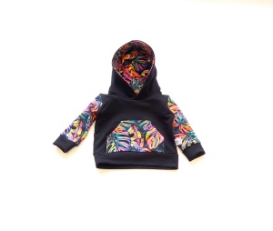 Bluza czerń i monstery fluo