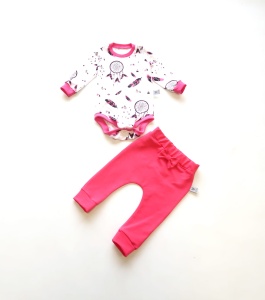 Komplet łapacze snów fuksja - legginsy i body  