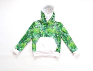 Bluza tropikalne liście i biel