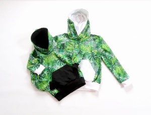 Komplet tropikalne liście - bluza siostra i brat 