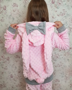 Bluza króliczek z ogonkiem - minky roż 