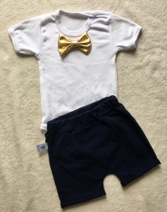 Neavy blue and gold set - body and shorts