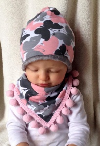 Butterflies neckerchief with pom-poms