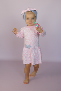 Sukienka róż mehendi - długi rękaw