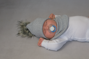 Spots on gray set with small ears - cap and neckerchief (1) (1) (1) (1)