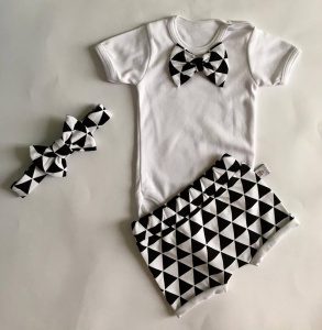 Black-white triangle family set - Dad&Son 