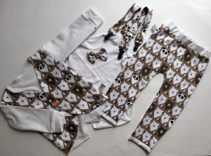 Komplet misie - frak, body, baggy i szelki 