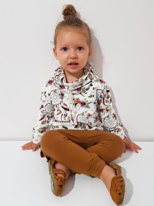 Komplet pastelowe łapacze snów i karmel - legginsy i bluza z kominem 