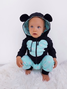 Bluza Miki srebrny i czerń  na zamek 